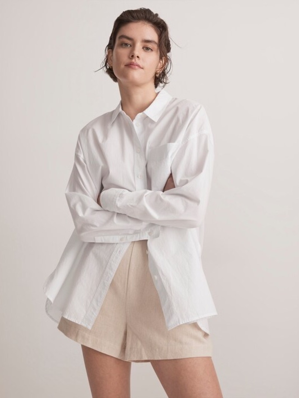 Madewell The Signature Poplin Oversized Shirt White XS